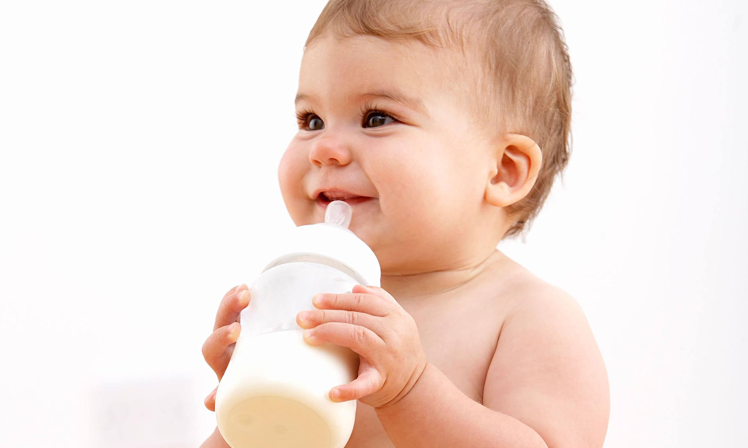 Baby drinking from bottle