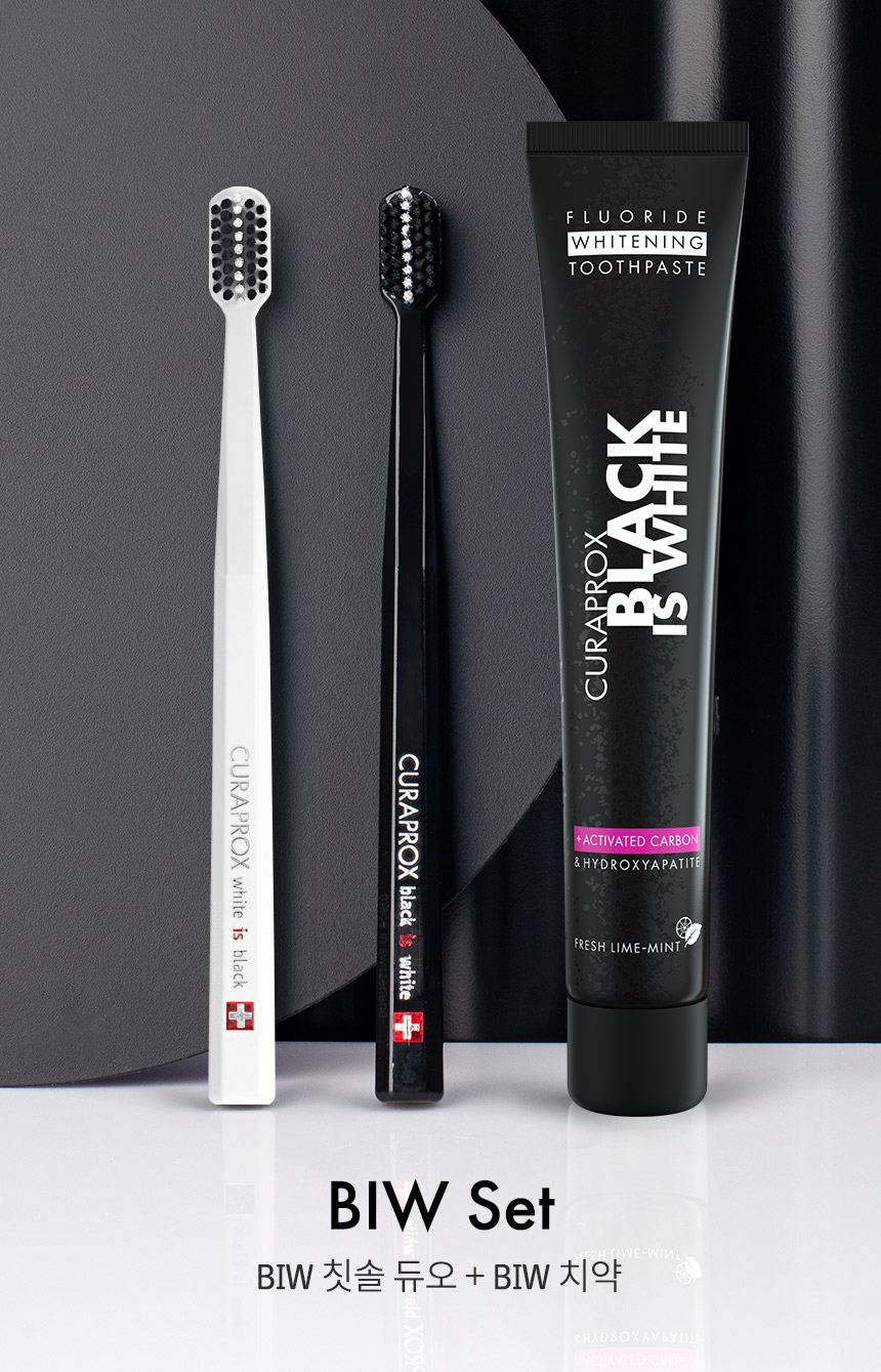 Curaprox Black Is White toothpaste and toothbrush set